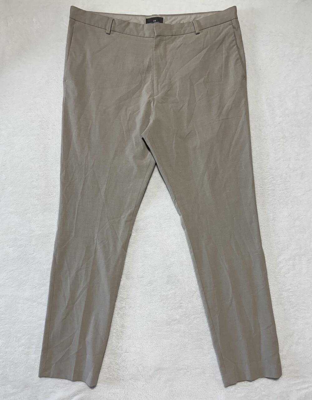 H&M Pants Mens 38 Slim Fit Tan Dress Casual Front Pockets Modern Lightweight